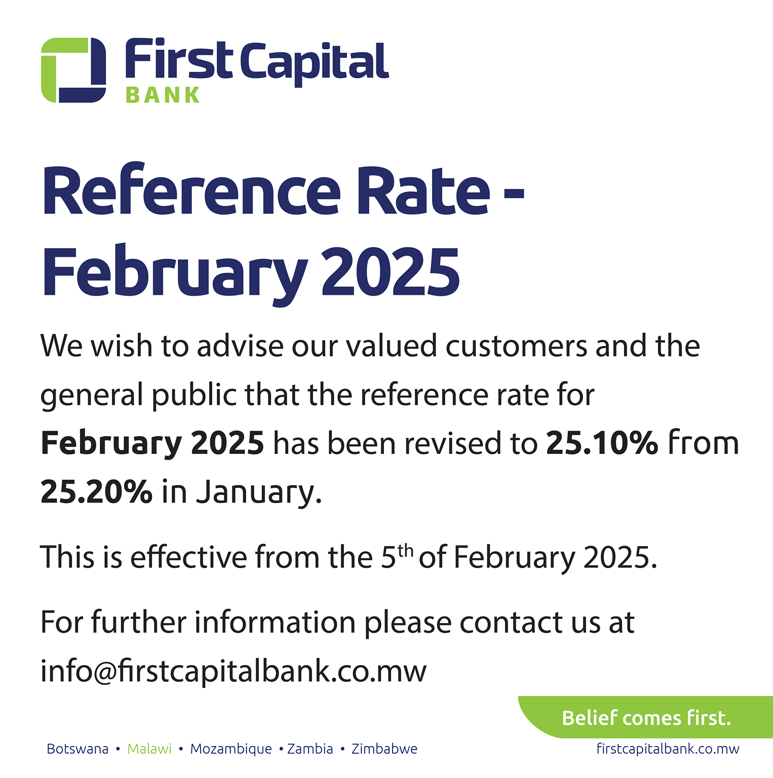 February 2025 reference rate